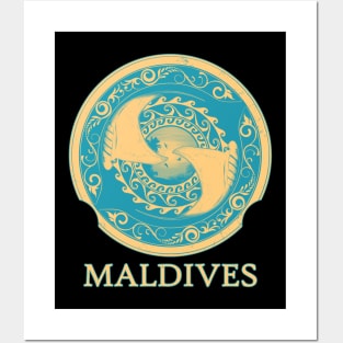 Giant Manta Ray Maldives Diving Posters and Art